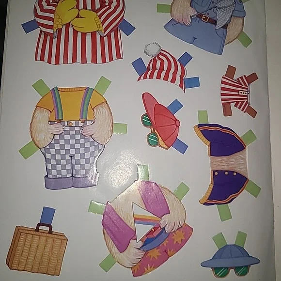 1985 Sesame Street Follow That Bird Paper Dolls Golden Book Uncut Big Bird - Picture 6 of 6